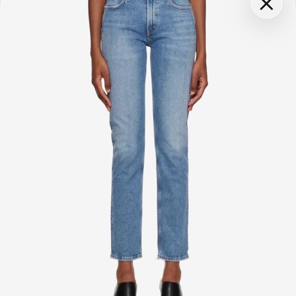 AGOLDE Lyle Straight Crop Jeans Size 28 Organic Cotton Light Wash